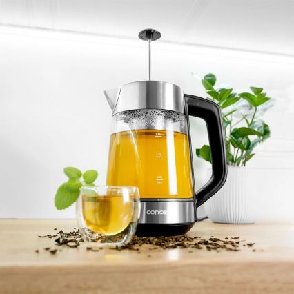 Concept RK4190 - Bouilloire électrique avec réglage de la température et filtre, 1,7 l, 2200 W/230 V, inox