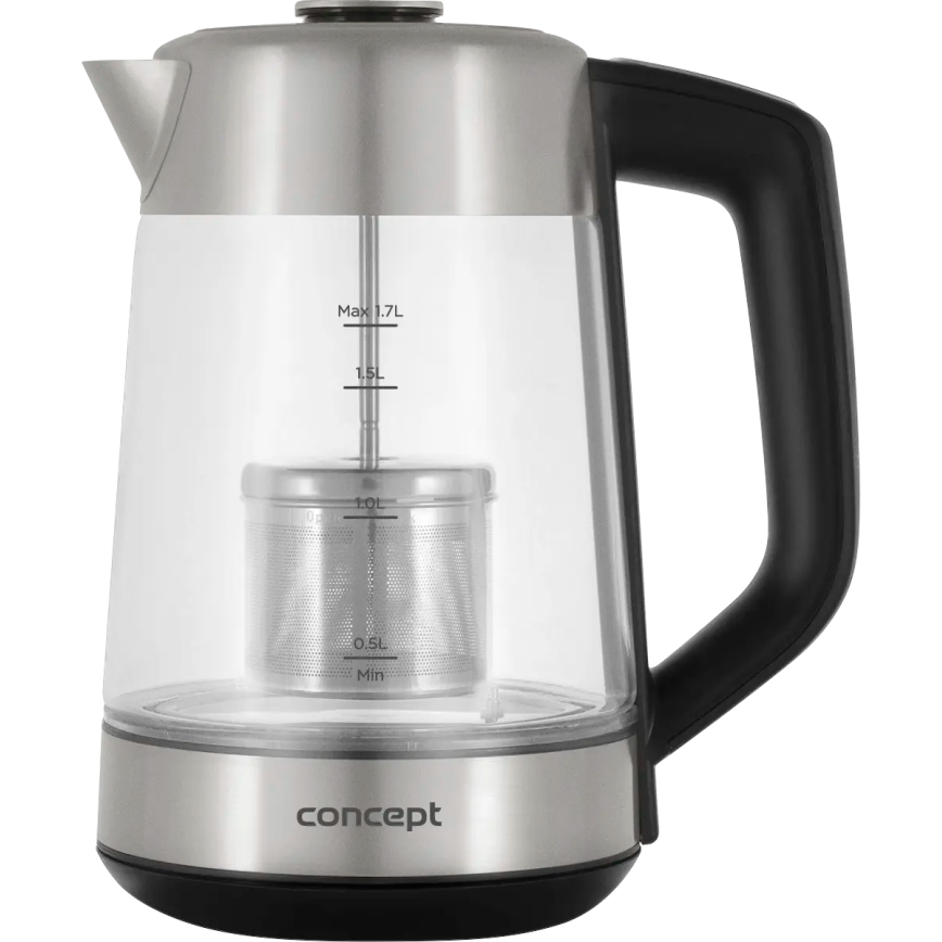 Concept RK4190 - Bouilloire électrique avec réglage de la température et filtre, 1,7 l, 2200 W/230 V, inox