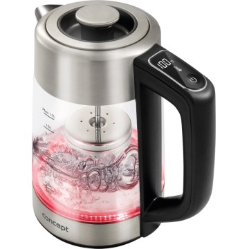 Concept RK4190 - Bouilloire électrique avec réglage de la température et filtre, 1,7 l, 2200 W/230 V, inox