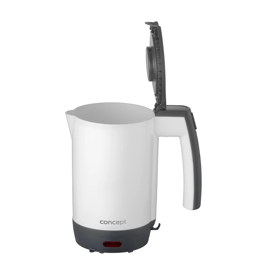 Concept RK7030 - Bouilloire électrique de voyage 0,5 l 1080W/230V gris/blanc + 2 tasses