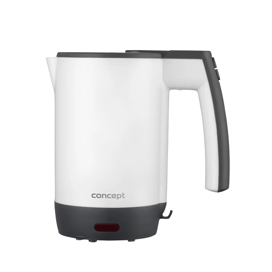 Concept RK7030 - Bouilloire électrique de voyage 0,5 l 1080W/230V gris/blanc + 2 tasses