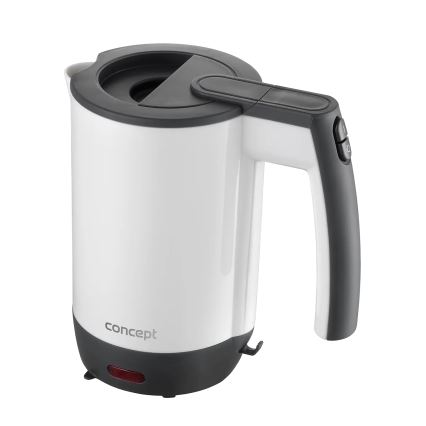 Concept RK7030 - Bouilloire électrique de voyage 0,5 l 1080W/230V gris/blanc + 2 tasses