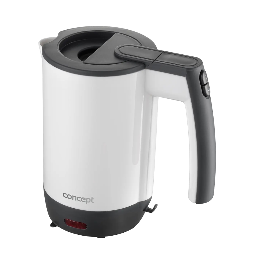 Concept RK7030 - Bouilloire électrique de voyage 0,5 l 1080W/230V gris/blanc + 2 tasses