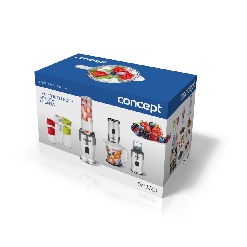 Concept SM3391 - Blender pour smoothies avec accessoires, 700 W/230 V, blanc