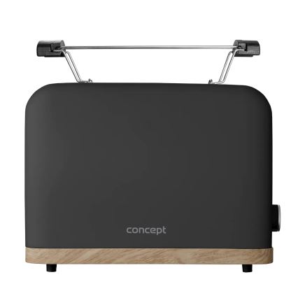 Concept TE2016 - Grille-pain 2 fentes avec grille réchauffe-viennoiseries 930W/230V noir