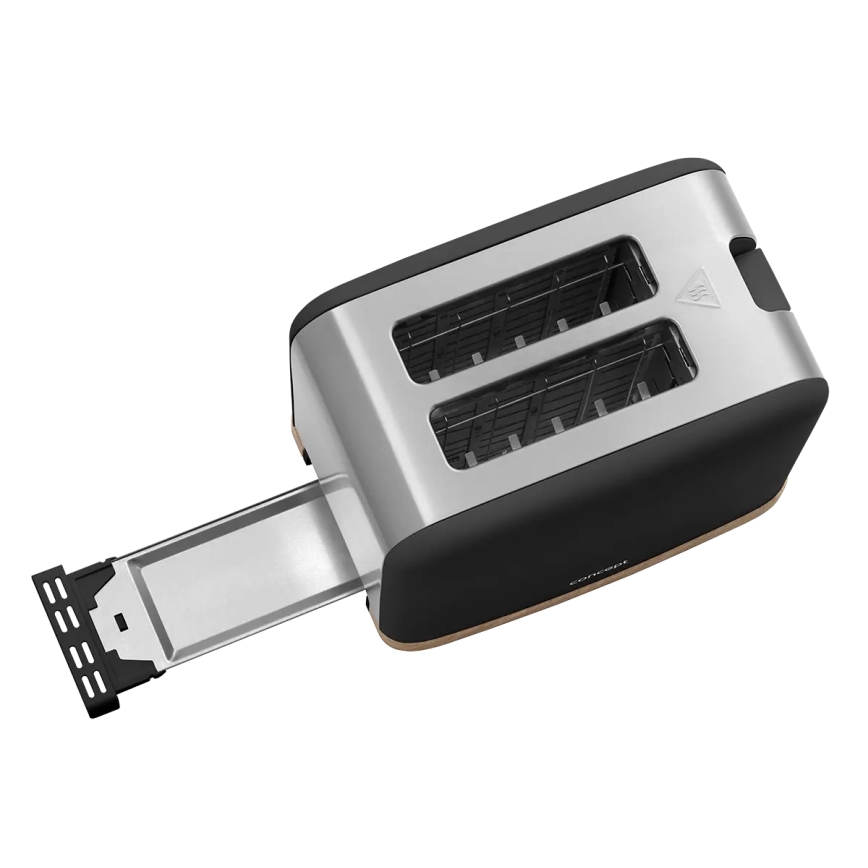 Concept TE2016 - Grille-pain 2 fentes avec grille réchauffe-viennoiseries 930W/230V noir
