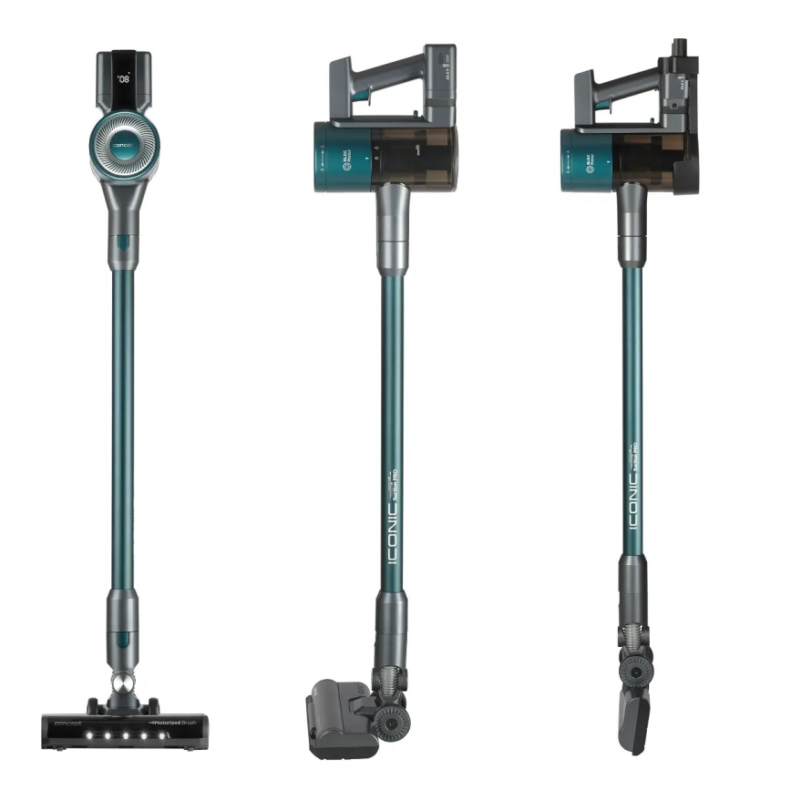 Concept VP6045 - Aspirateur balai et à main 2 en 1 ICONIC SUCTION PRO 450W/29,6V 2500 mAh bleu