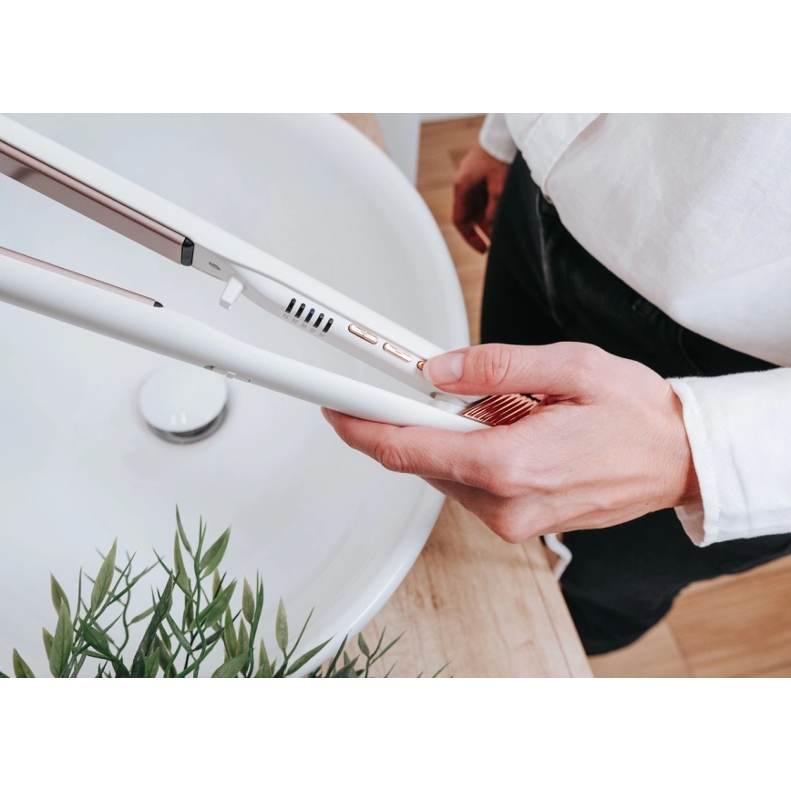 Concept VZ2110 - Lisseur GLAM STYLE 48W/230V blanc/or rose