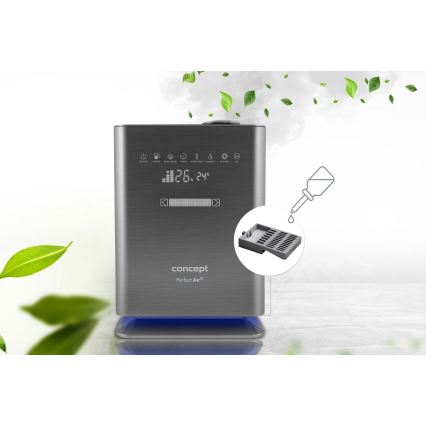 Concept ZV2021-  Humidificateur d'air avec diffuseur d'arômes PERFECT AIR SMART 4,6 l 110W/230V Wi-Fi anthracite + télécommande