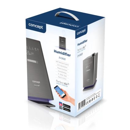 Concept ZV2021-  Humidificateur d'air avec diffuseur d'arômes PERFECT AIR SMART 4,6 l 110W/230V Wi-Fi anthracite + télécommande