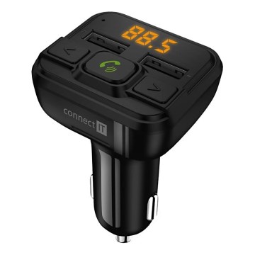 CONNECT IT CCC-8600-BK - Émetteur FM pour voiture avec fonction mains libres noir