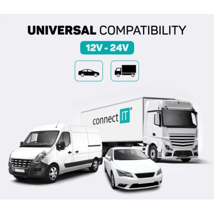 CONNECT IT CCC-8800-SL - Émetteur FM pour voiture avec fonction mains libres noir/argent