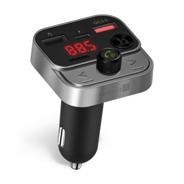 CONNECT IT CCC-8900-AN - Émetteur FM pour voiture avec fonction mains libres noir/argent