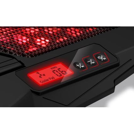 CONNECT IT CCP-2200-RD - Base ventilée pour ordinateur portable 4x ventilateur 2xUSB noir/rouge