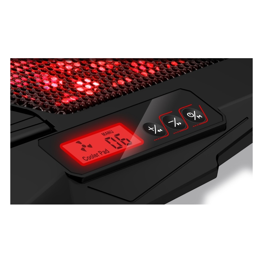 CONNECT IT CCP-2200-RD - Base ventilée pour ordinateur portable 4x ventilateur 2xUSB noir/rouge
