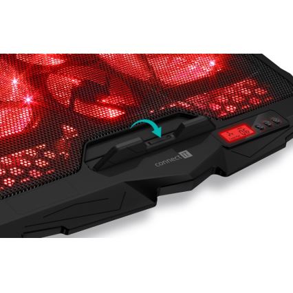 CONNECT IT CCP-2200-RD - Base ventilée pour ordinateur portable 4x ventilateur 2xUSB noir/rouge