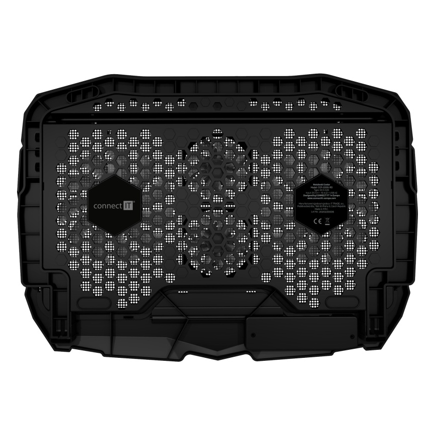 CONNECT IT CCP-2200-RD - Base ventilée pour ordinateur portable 4x ventilateur 2xUSB noir/rouge