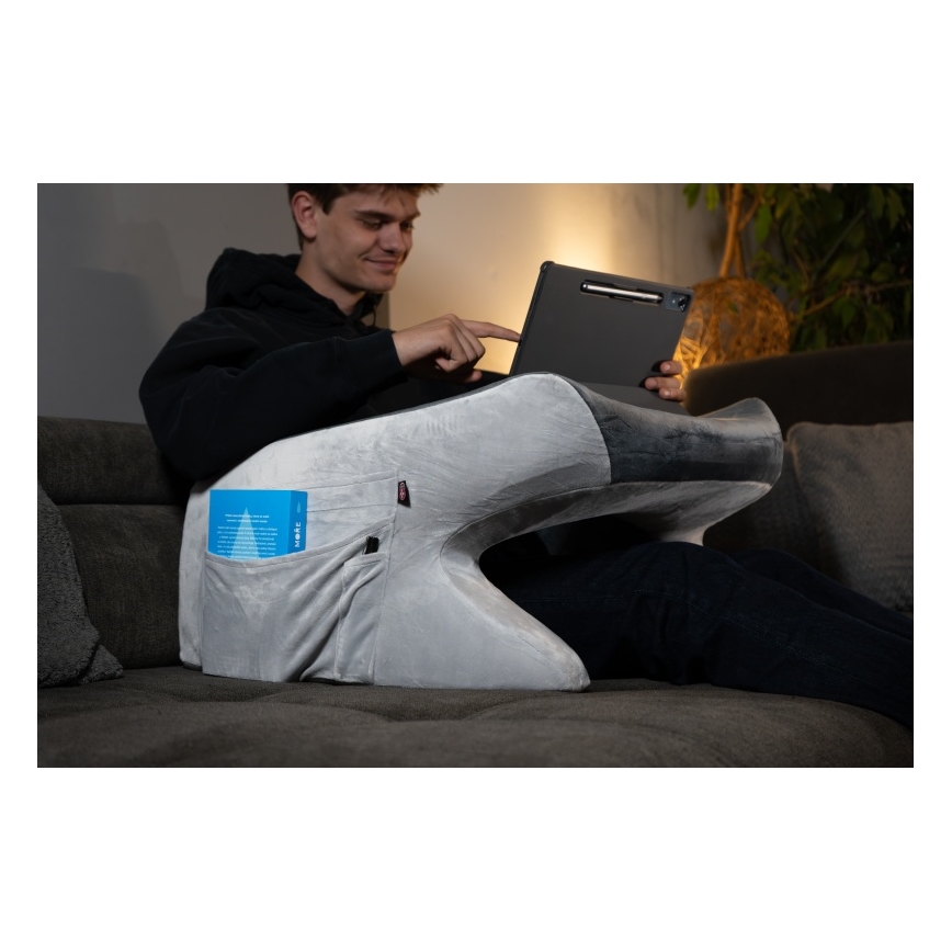 CONNECT IT CFH-1020-GY - Coussin anatomique ErgoWork pour la lecture et le travail gris/blanc