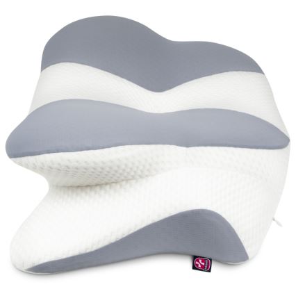CONNECT IT CFH-6032-WH - Oreiller anatomique Gemini blanc/gris