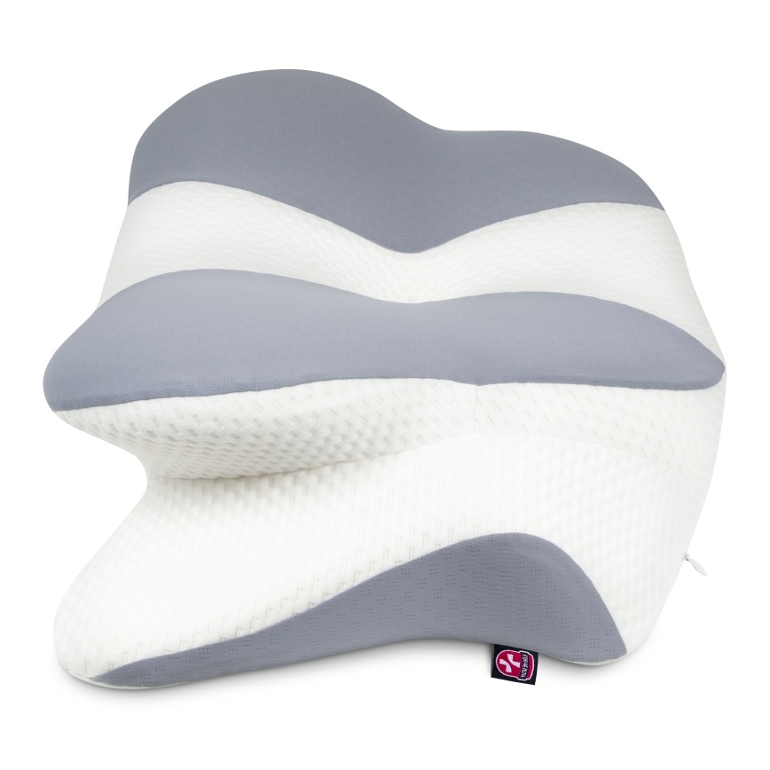 CONNECT IT CFH-6032-WH - Oreiller anatomique Gemini blanc/gris