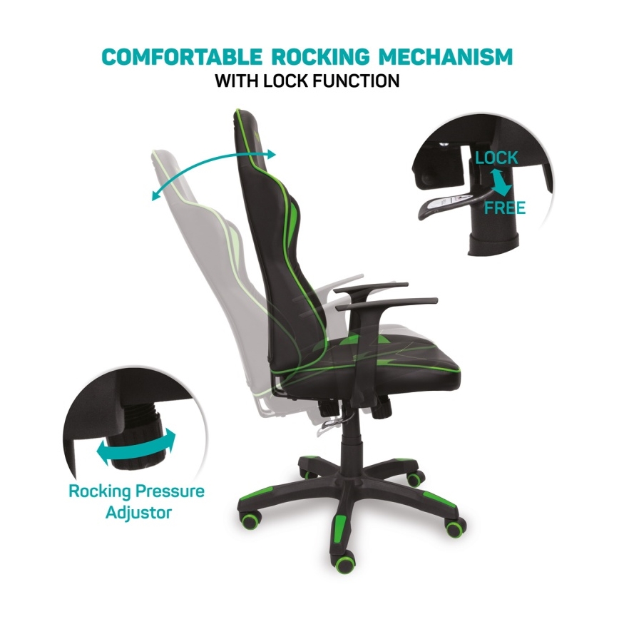 CONNECT IT CGC-0700-GR - Chaise gaming LeMans Pro noir/vert
