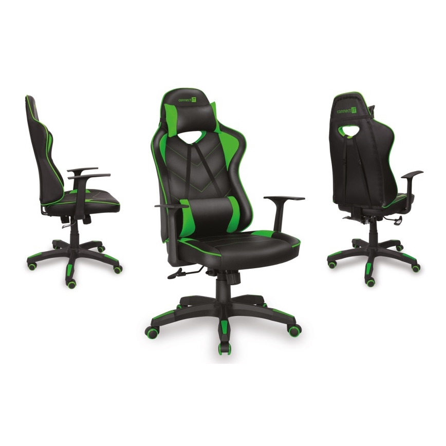 CONNECT IT CGC-0700-GR - Chaise gaming LeMans Pro noir/vert