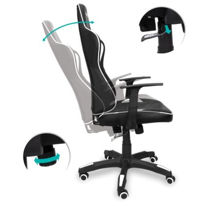 CONNECT IT CGC-0700-WH - Chaise gaming LeMans Pro noir/blanc