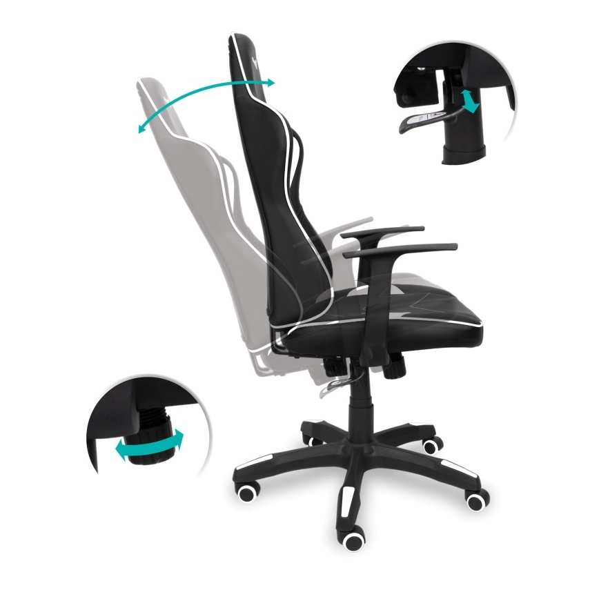 CONNECT IT CGC-0700-WH - Chaise gaming LeMans Pro noir/blanc