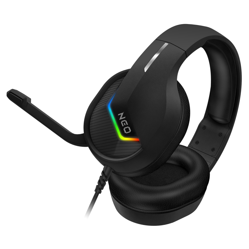 CONNECT IT CHP-3595-BK - Casque gaming filaire LED RGB avec un micro noir