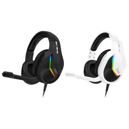 CONNECT IT CHP-3595-BK - Casque gaming filaire LED RGB avec un micro noir