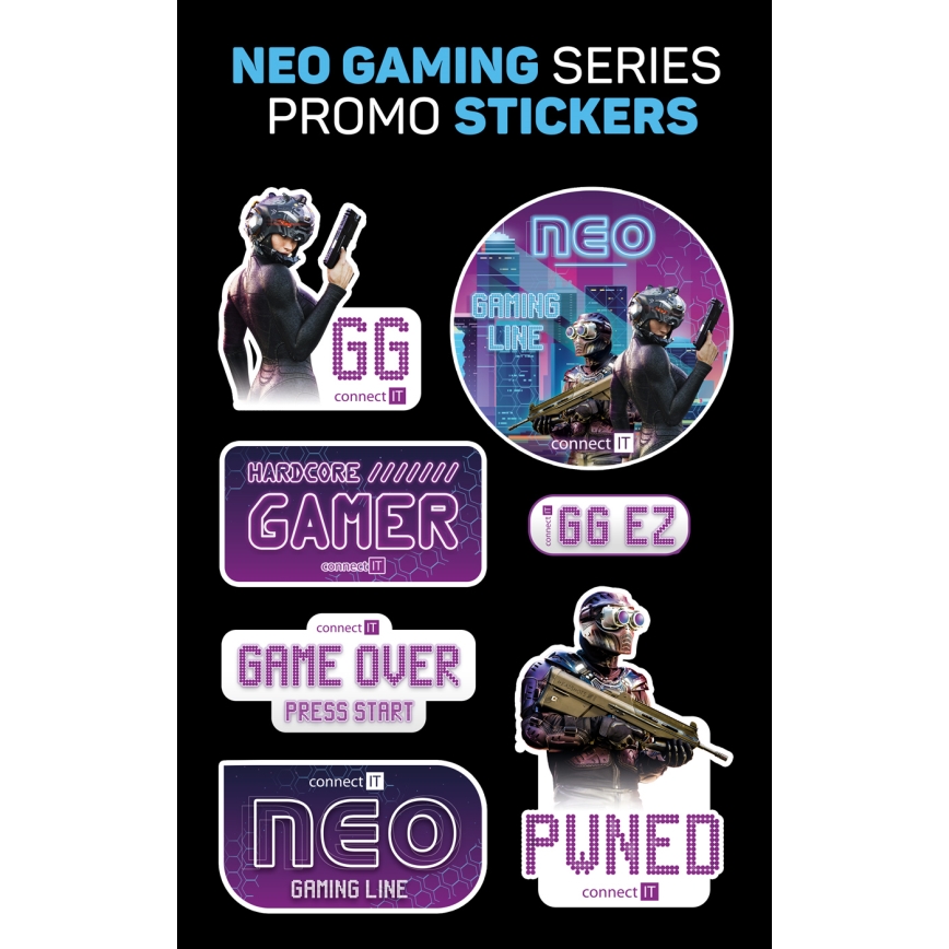 CONNECT IT CHP-3595-BK - Casque gaming filaire LED RGB avec un micro noir