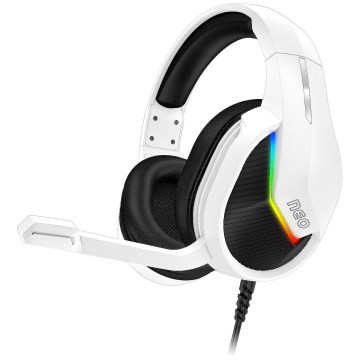 CONNECT IT CHP-3595-WH - Casque gaming filaire LED RGB avec un micro blanc/noir