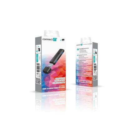 CONNECT IT CHU-4060-AN - Hub USB-A avec lecteur de carte mémoire 4en1