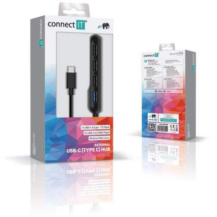CONNECT IT CHU-5000-BK - Hub USB-C 4en1
