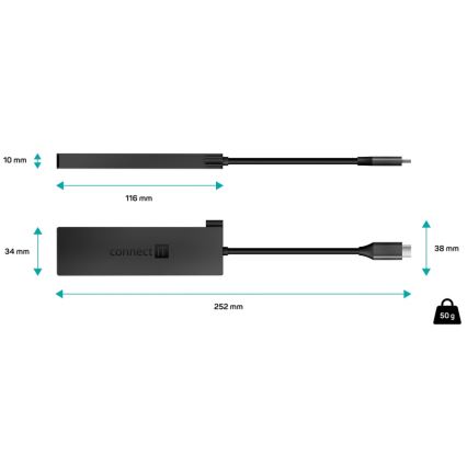 CONNECT IT CHU-8010-AN - Hub USB-C 5en1