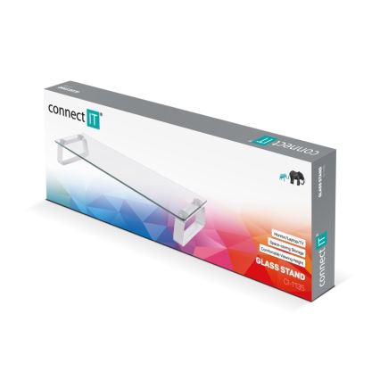 CONNECT IT CI-1135 - Base en verre multifonctions transparente/blanche
