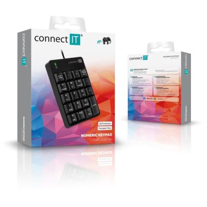CONNECT IT CKB-0060-BK - Clavier numérique filaire noir