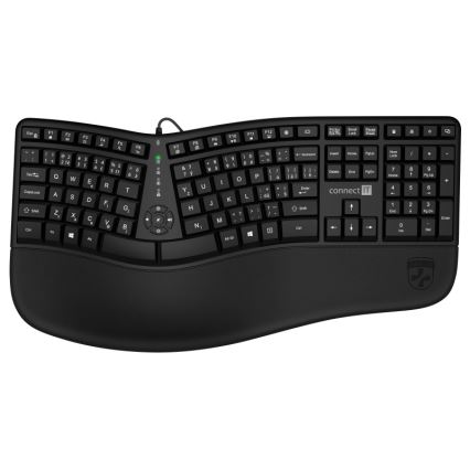 CONNECT IT CKB-2800-CS - Clavier sans fil ergonomique avec localisation CZ/SK noir