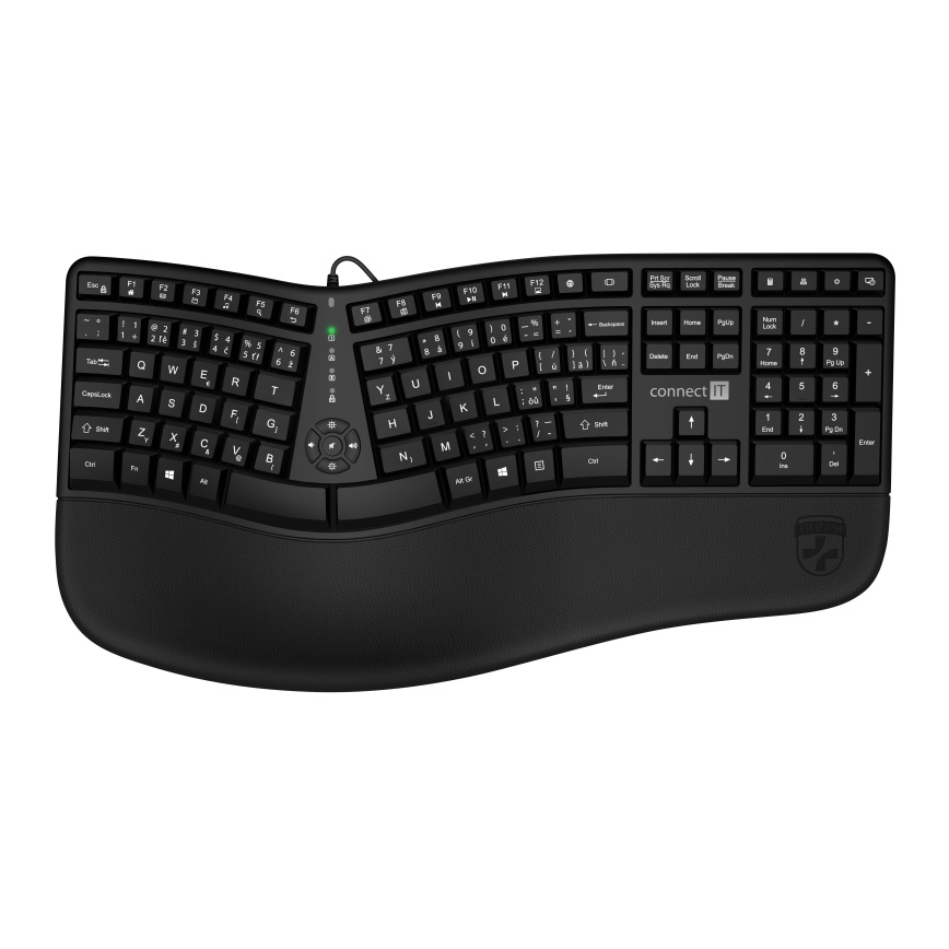 CONNECT IT CKB-2800-CS - Clavier sans fil ergonomique avec localisation CZ/SK noir