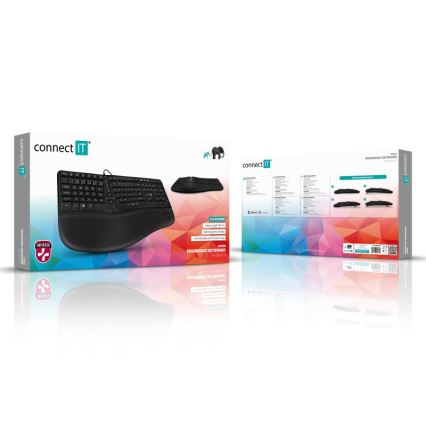 CONNECT IT CKB-2800-CS - Clavier sans fil ergonomique avec localisation CZ/SK noir