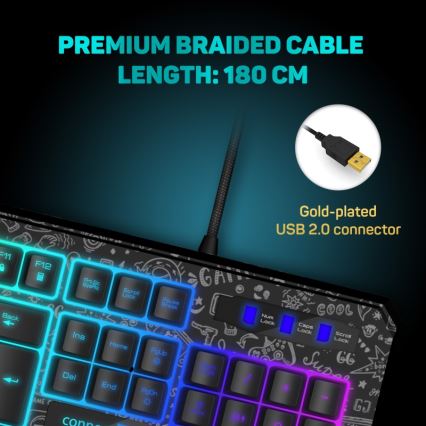 CONNECT IT CKB-3530-DD- Clavier gaming filaire LED RGB avec localisation CZ/SK noir