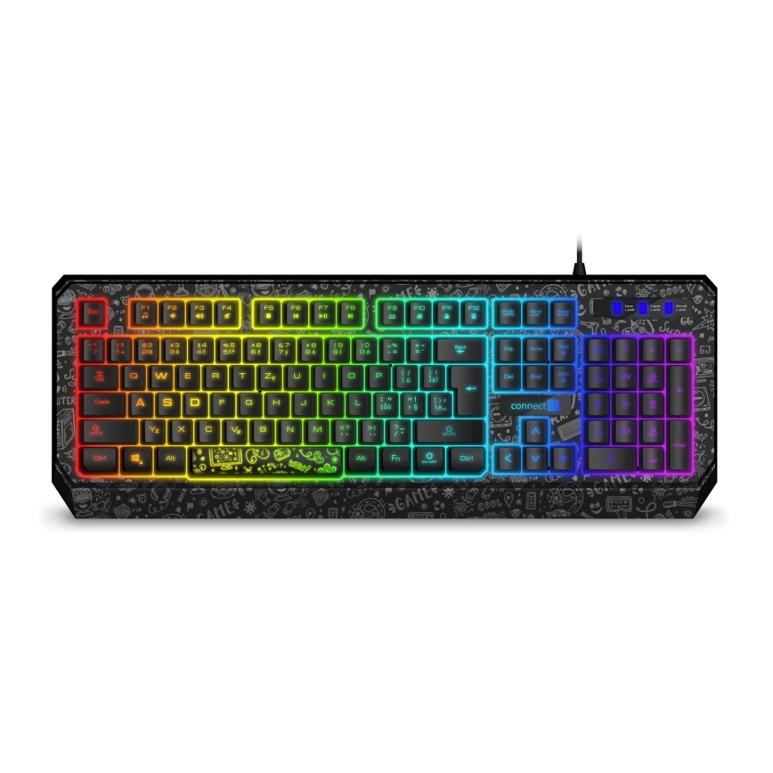 CONNECT IT CKB-3530-DD- Clavier gaming filaire LED RGB avec localisation CZ/SK noir