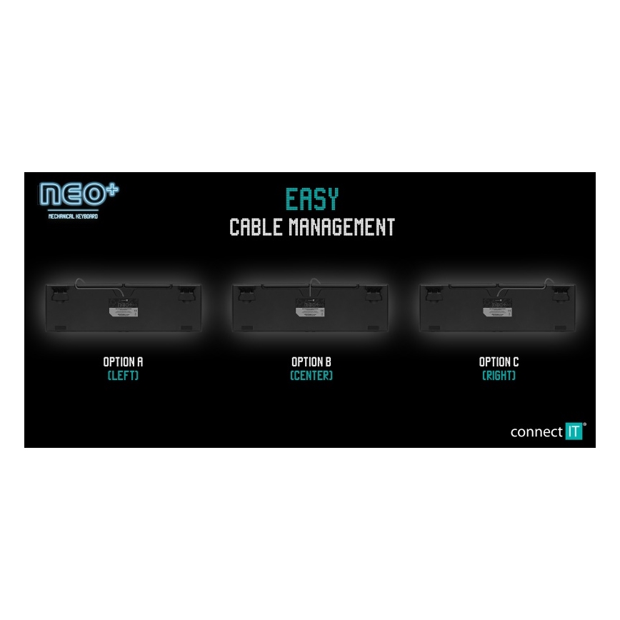 CONNECT IT CKB-3591-CS - Clavier gaming filaire LED RGB avec localisation CZ/SK noir + rouge cadre