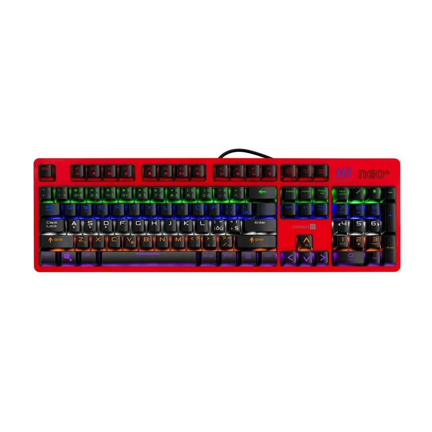 CONNECT IT CKB-3591-CS - Clavier gaming filaire LED RGB avec localisation CZ/SK noir + rouge cadre