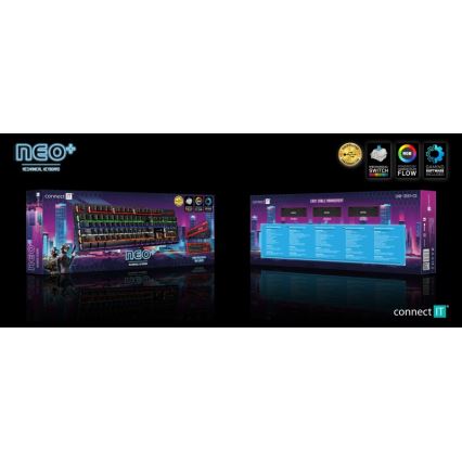 CONNECT IT CKB-3591-CS - Clavier gaming filaire LED RGB avec localisation CZ/SK noir + rouge cadre