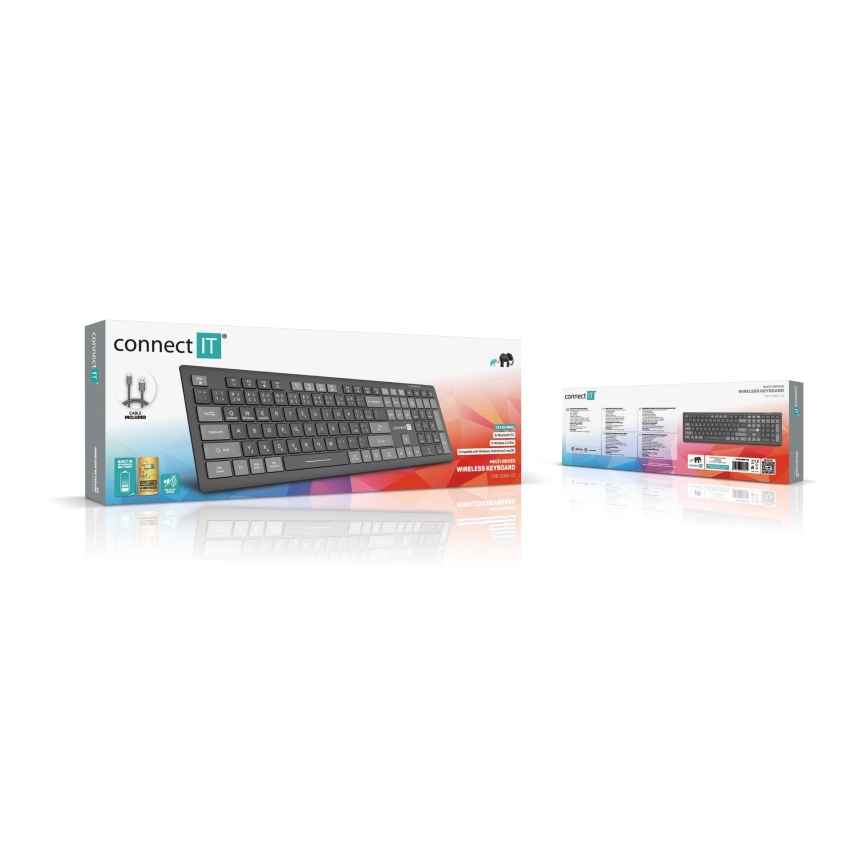 CONNECT IT CKB-5060-CS - Clavier silencieux et discret avec localisation CZ/SK 350 mAh