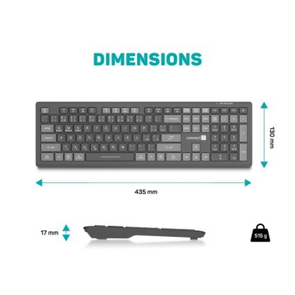 CONNECT IT CKB-5060-CS - Clavier silencieux et discret avec localisation CZ/SK 350 mAh