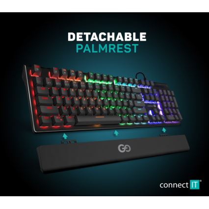 CONNECT IT CKB-7050-CS - Clavier gaming filaire LED RGB avec localisation CZ/SK noir