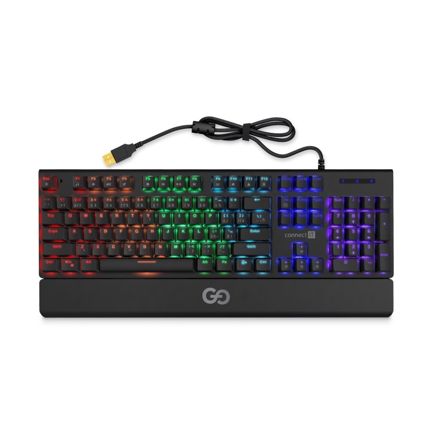 CONNECT IT CKB-7050-CS - Clavier gaming filaire LED RGB avec localisation CZ/SK noir