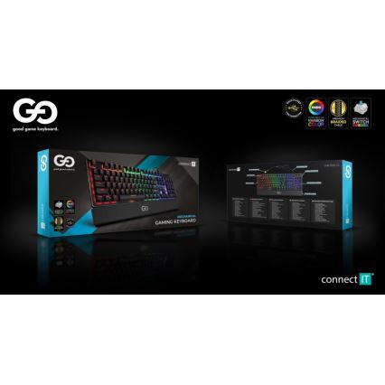 CONNECT IT CKB-7050-CS - Clavier gaming filaire LED RGB avec localisation CZ/SK noir